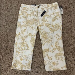Chaps beige and gold capris size 14P